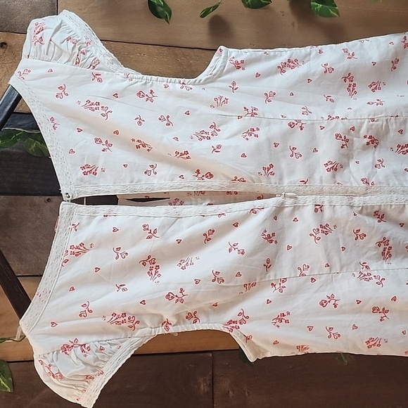 Free PEOPLE Ivory Combo Mini Dress Size L - Picture 7 of 9